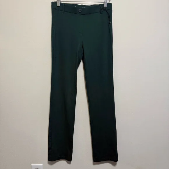 Betabrand Straight Leg Green Pants Womens M Petite Hunter Green - Picture 2 of 6